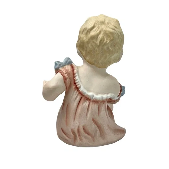 VINTAGE HOMCO OF JAPAN BISQUE PORCELAIN PIANO BABIES - SET OF 2